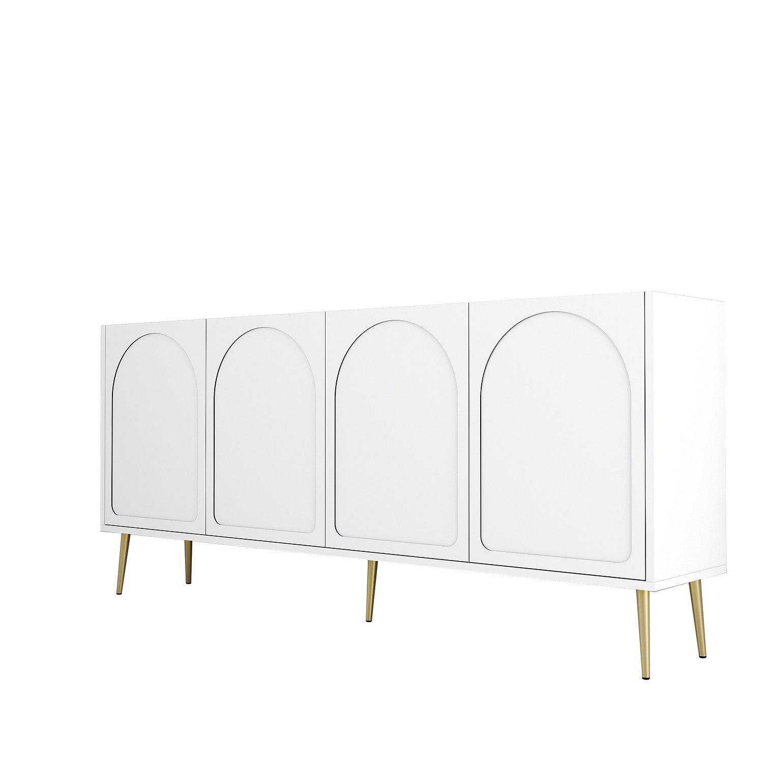 Lyon 80 Console White Gold Wood Veneer 6