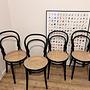 4x Modell 14 Stuhl Buche Rattan 0