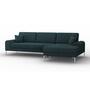 Rime Ecksofa mit Récamiere rechts Graugrün 3