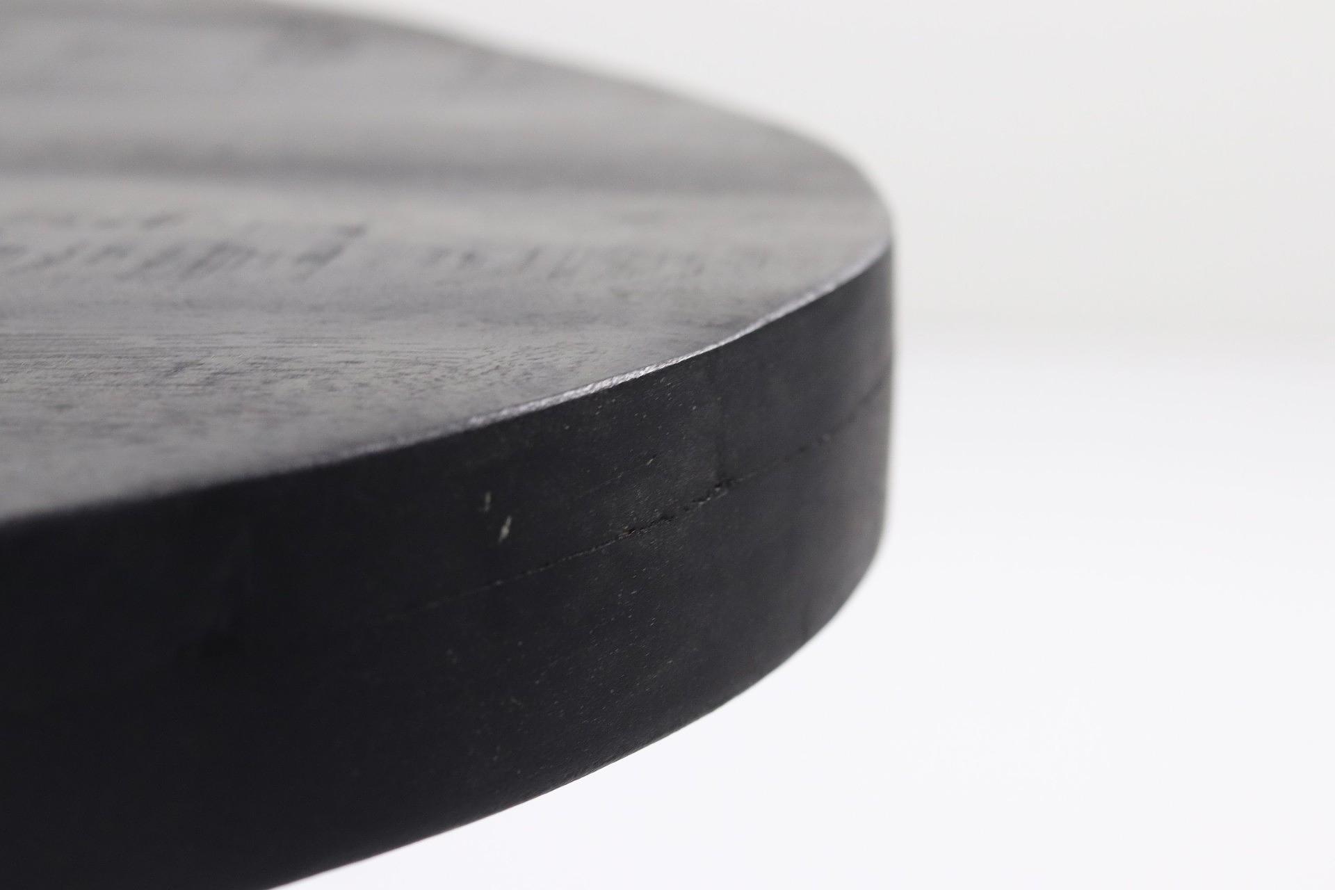 Ovale Couchtischplatte Mangoholz Schwarz 3
