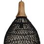 Hängelampe Teakholz Rattan Schwarz 2