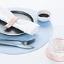 Placemat Round 100% Recycled Leather Sky Blue 6