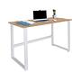 Workspace Light I Schreibtisch Eiche Stahl Weiß 0