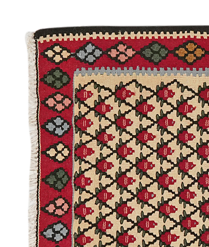 Kilim Senneh Tappeto Marrone 1
