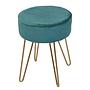 Tamare Polsterhocker Stahl Samt Dunkelgrün 1