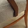 Vintage Stuhl Walnussholz Textil Grau 1970er Jahre 13