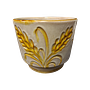 Vintage Blumentopf Keramik Weiß Gold 0