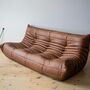 Togo Sofa 3-seater Smooth leather Folk Brown 1