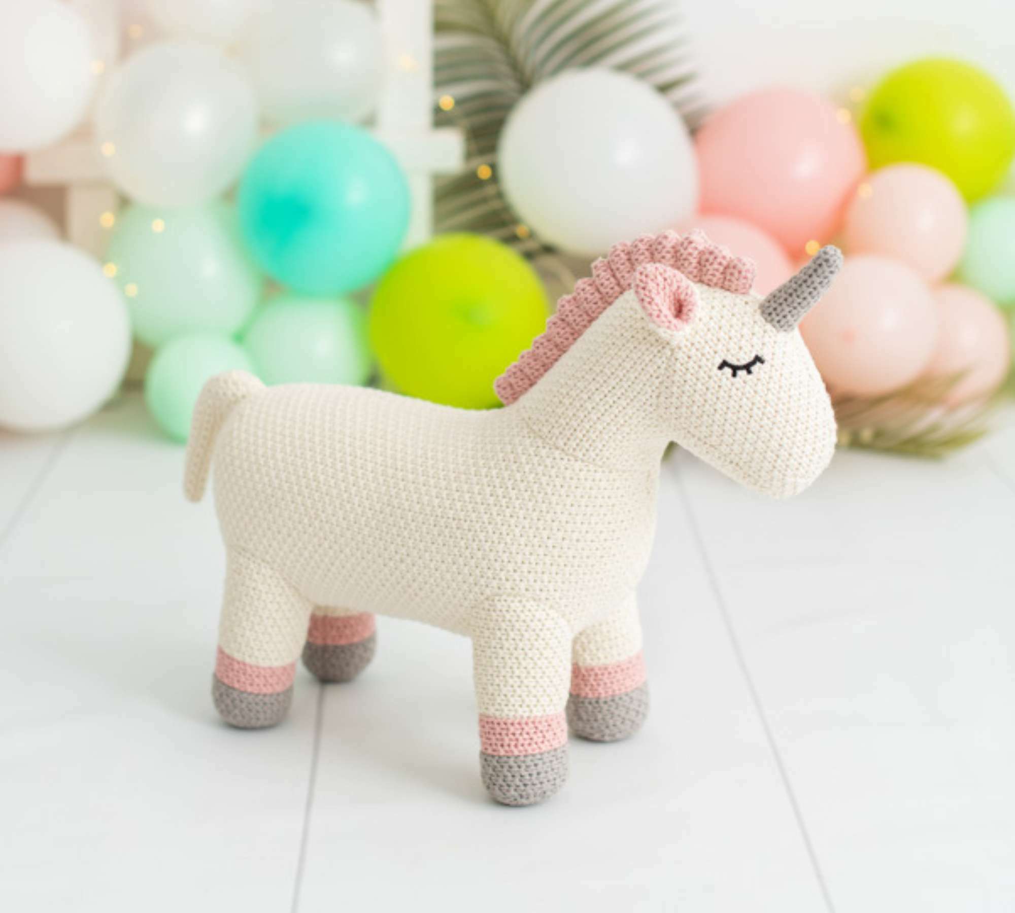 Einhorn Mini Plüschtier Baumwolle Weiß 0