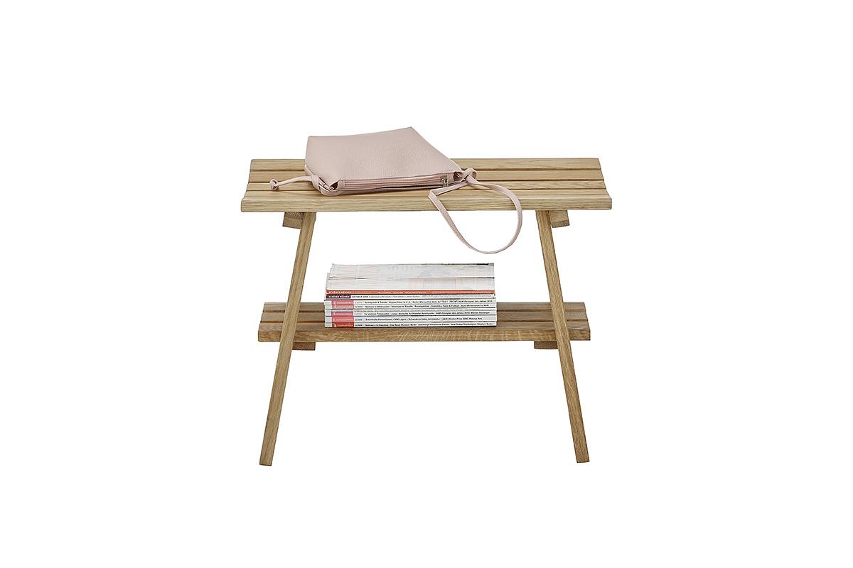 Massive Garderobenbank Eiche Breite: 60 cm 3
