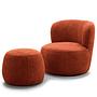 Ottoman LOVELOCK Bouclé Rust Red 2