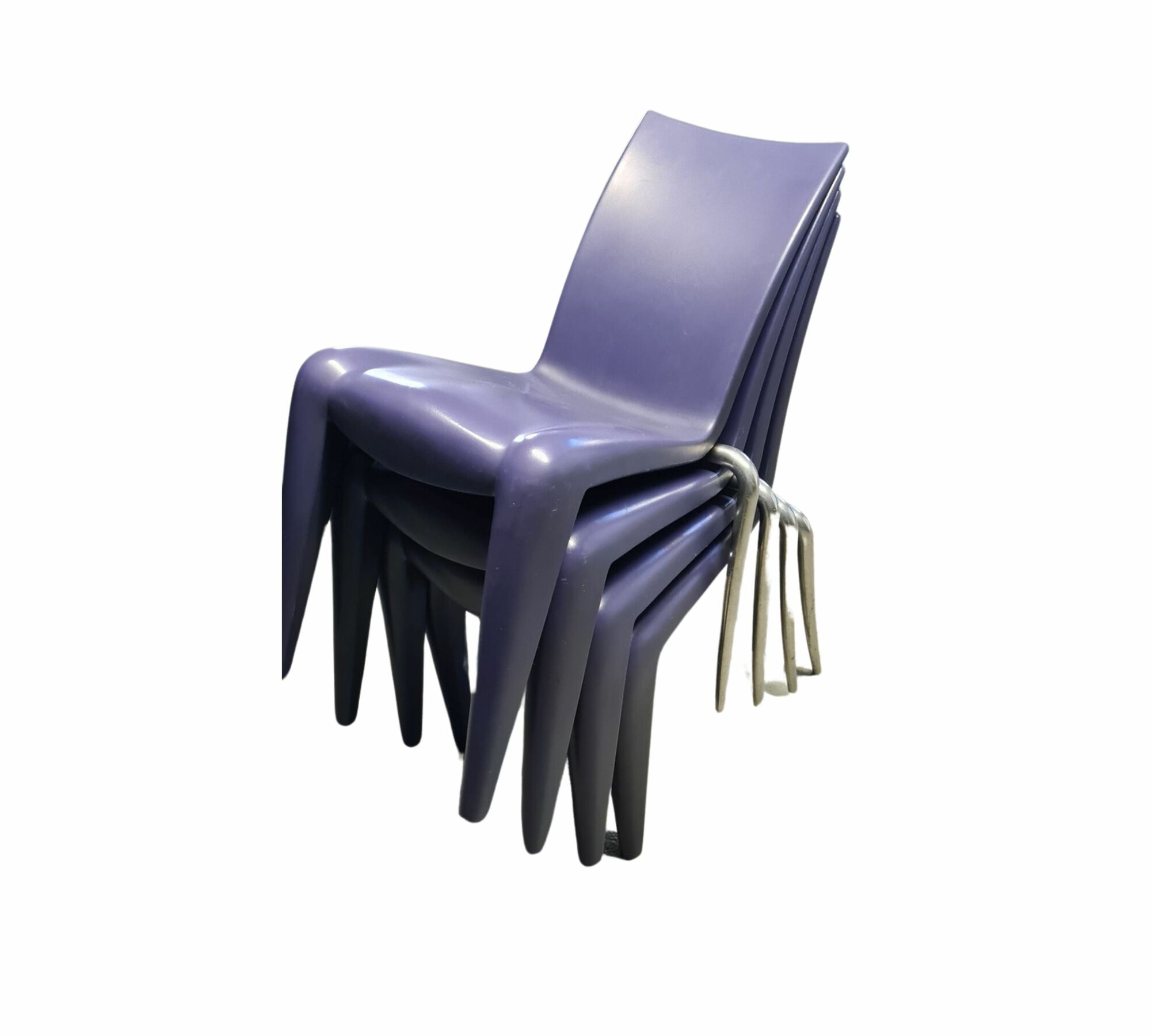 4x Louis 20 Stuhl by Philipp Starck Kunststoff Violett 5