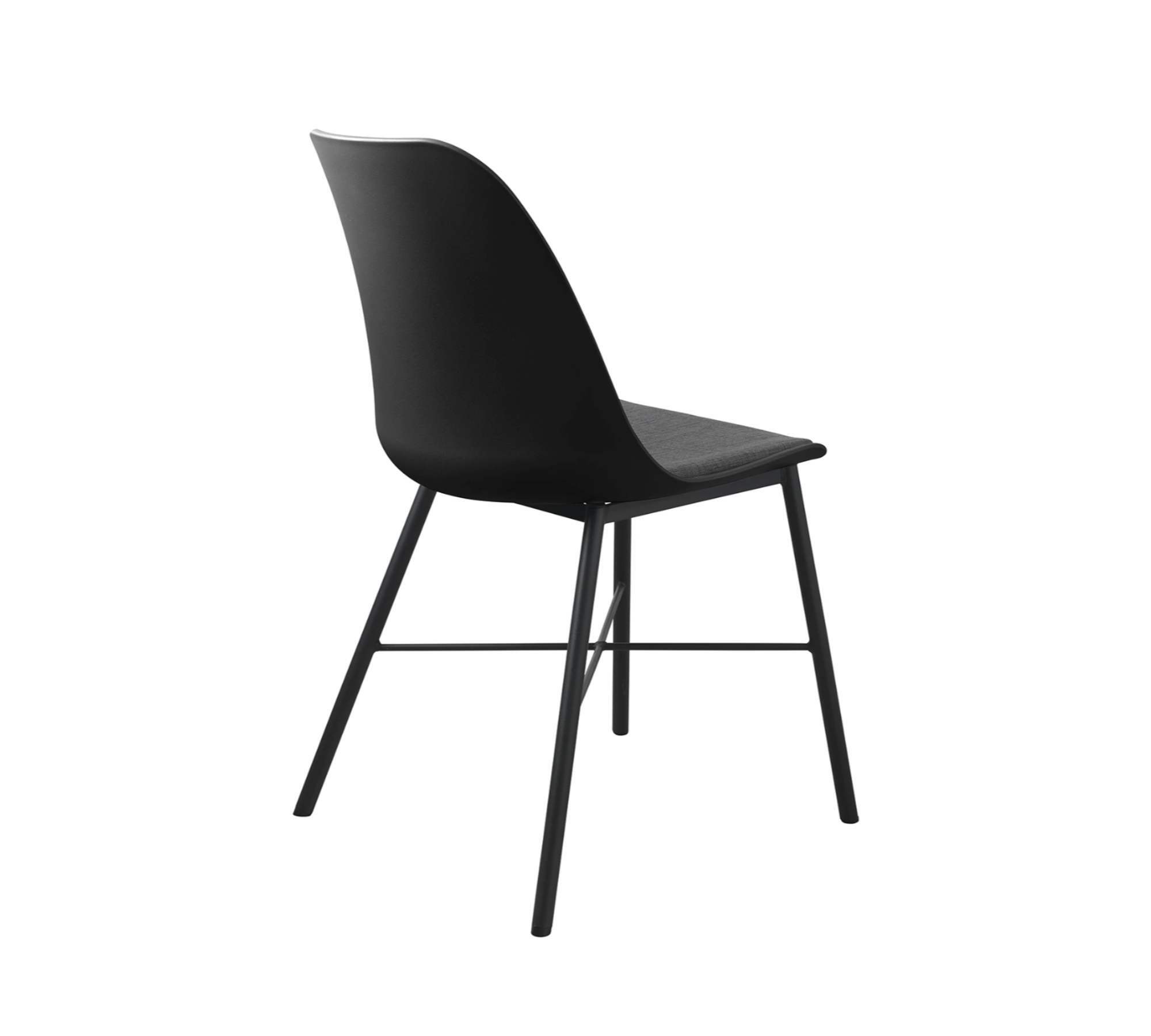 2x Esszimmerstuhl Metall Webstoff Schwarz 3