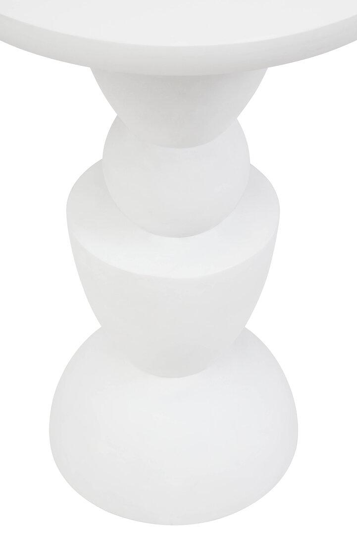 Walsa Round Side Table Mango Wood Whitewash 7