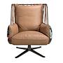 Armchair Swiveling Leather Brown 2