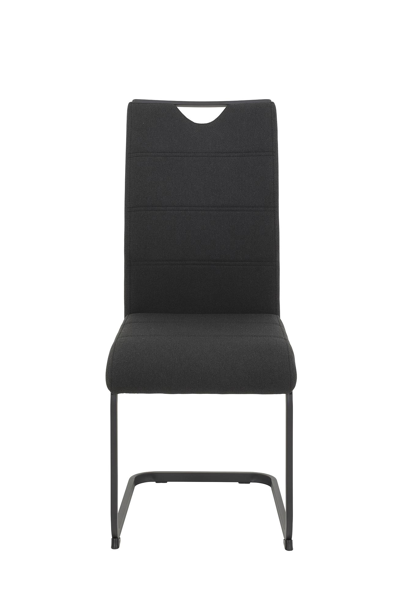 Kireyi Dining Chair Set of 4 Black Woven Fabric Steel 3