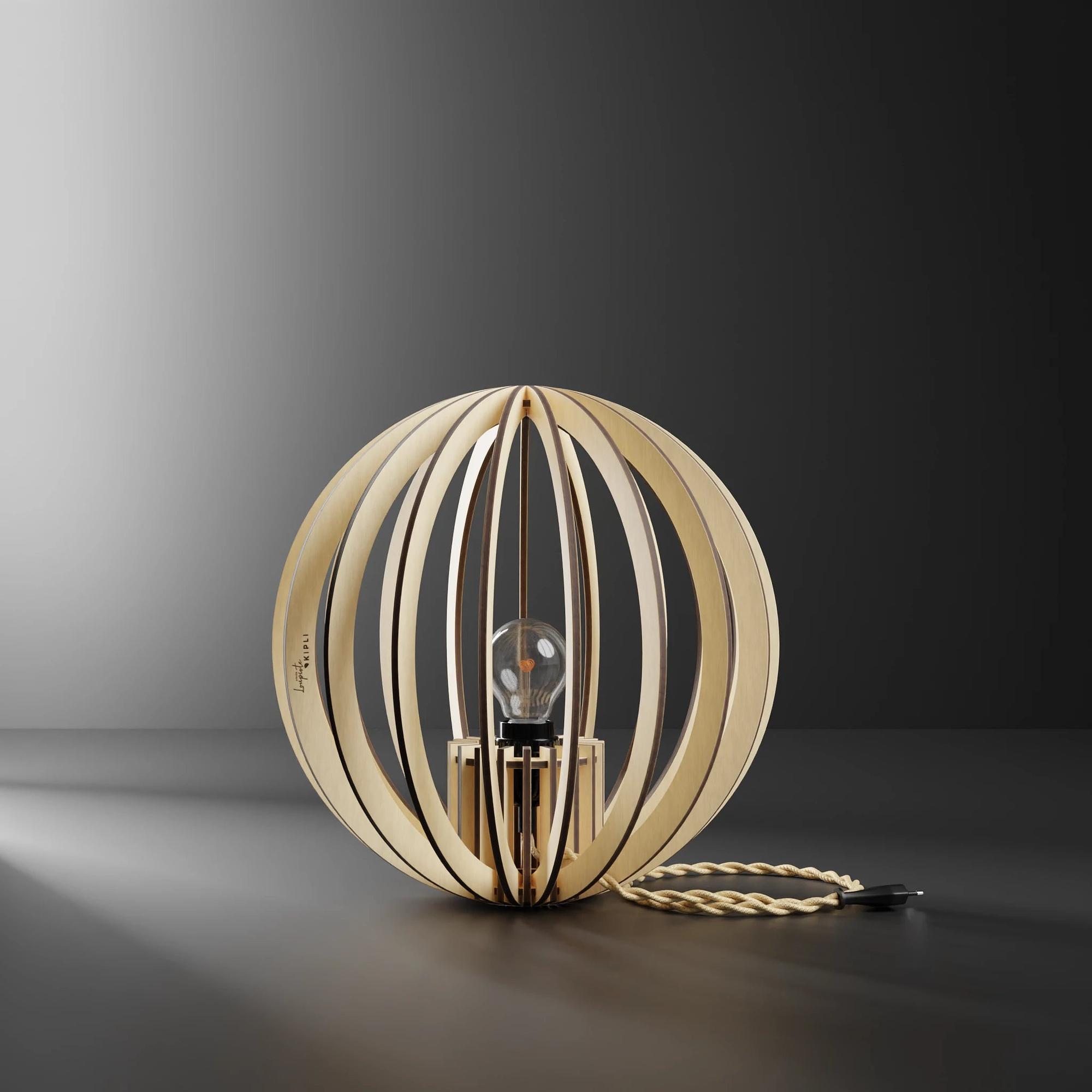 OYA Tischlampe Holz Weiß 35cm 8