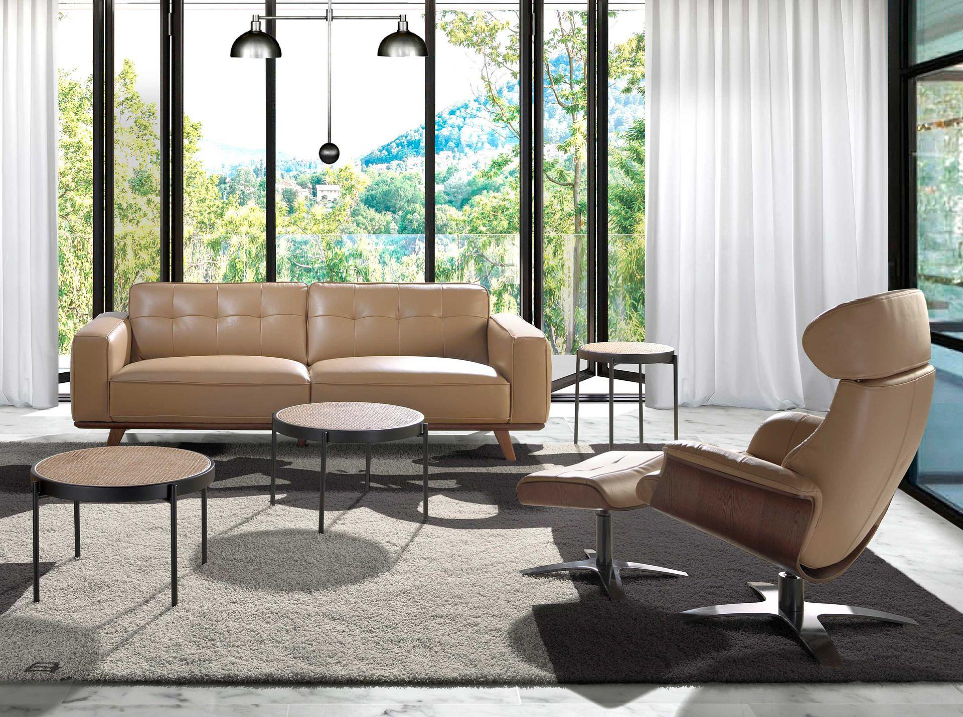 Sessel 5087 Drehbar Leder Sand 3