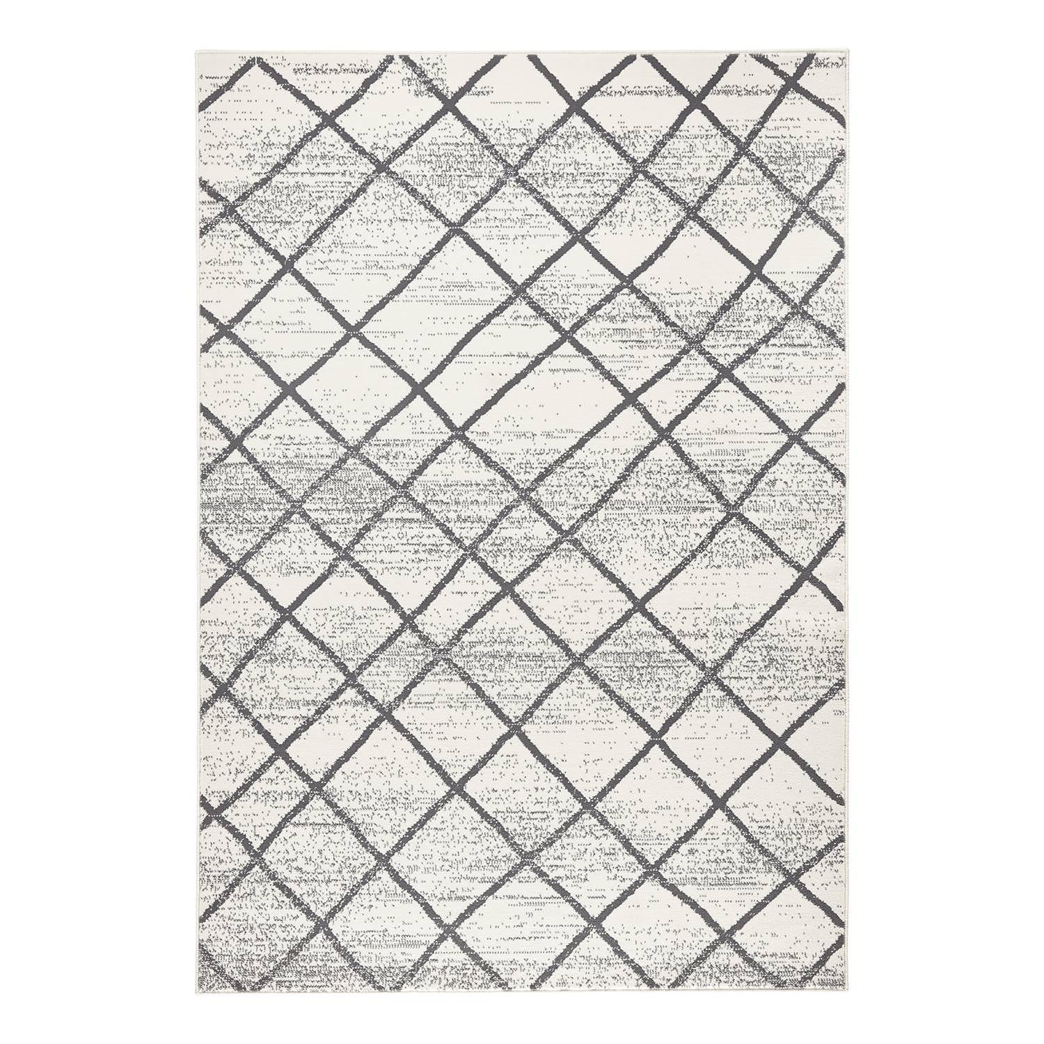 Teppich Rhombe Creme Anthrazit 70 x 140 cm 0