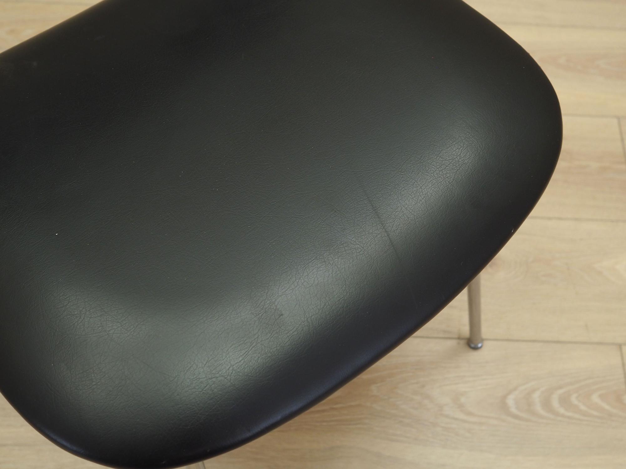 Dining chair faux leather metal 1970s 8