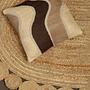 Bosie Demir Kleiner Runder Natur- und Schwarz Jute Teppich 1