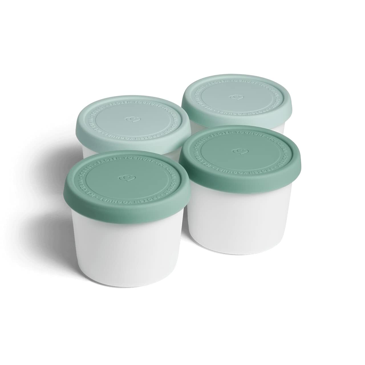 4x Eisbehälter Kunststoff Weiß 400 ml 0