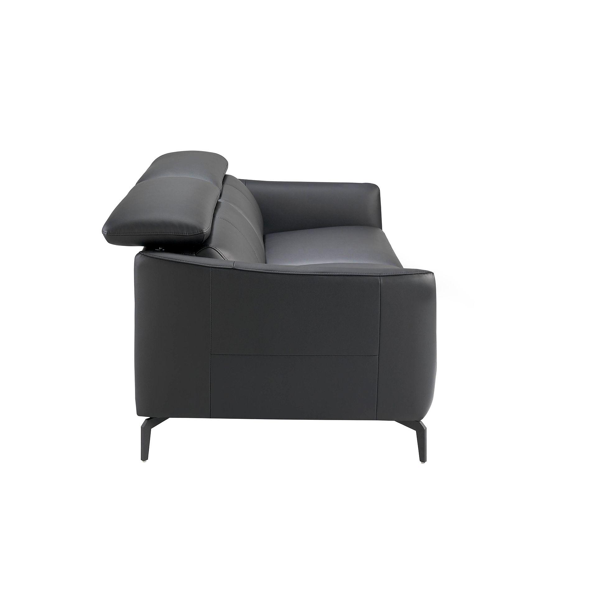 Sofa 2-Sitzer Leder Schwarz 4