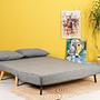 Foldable sofa bed 2-seater light grey 3