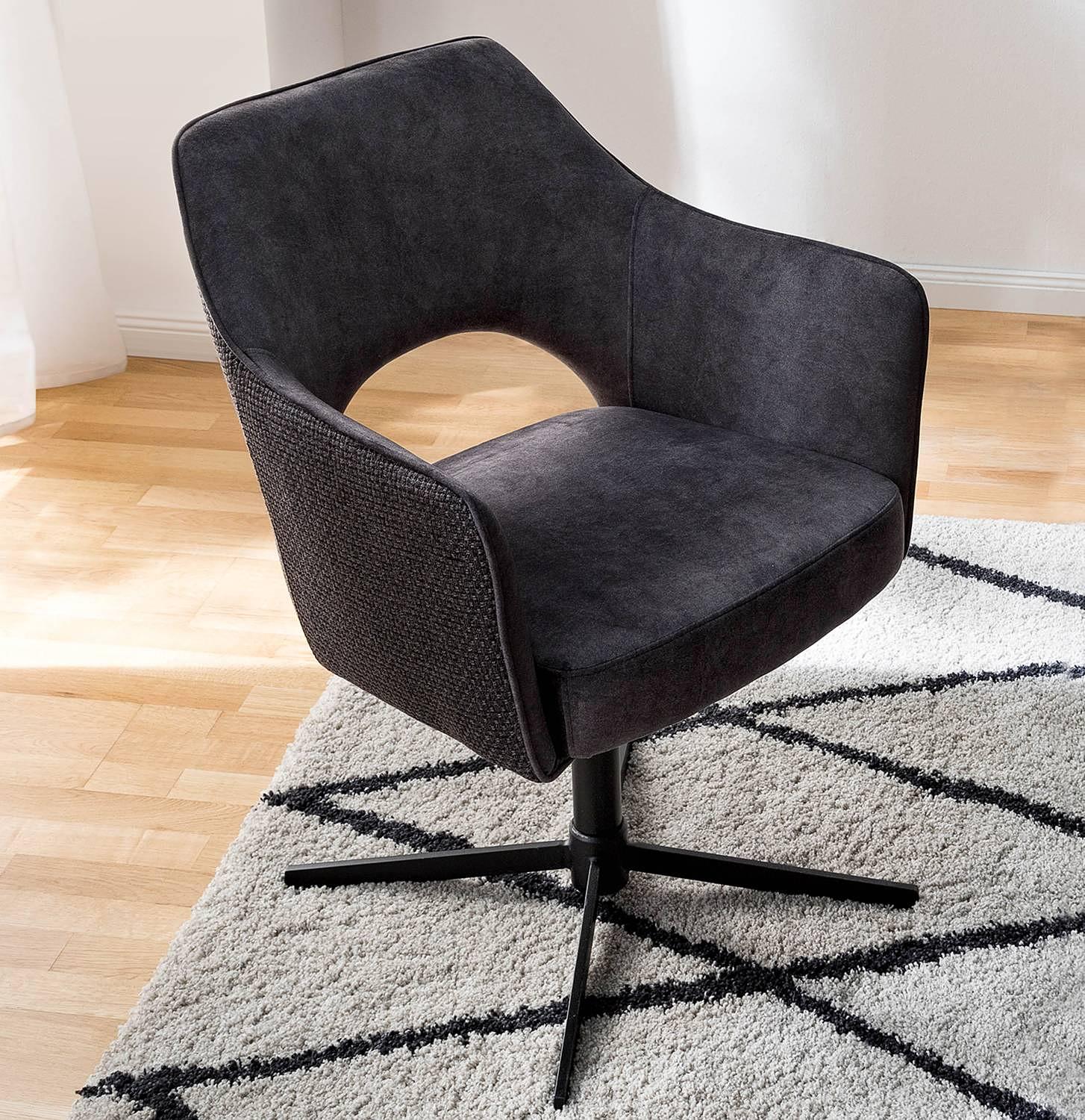 Yellville Typ B Armlehnstuhl Drehbar Schwarz 0