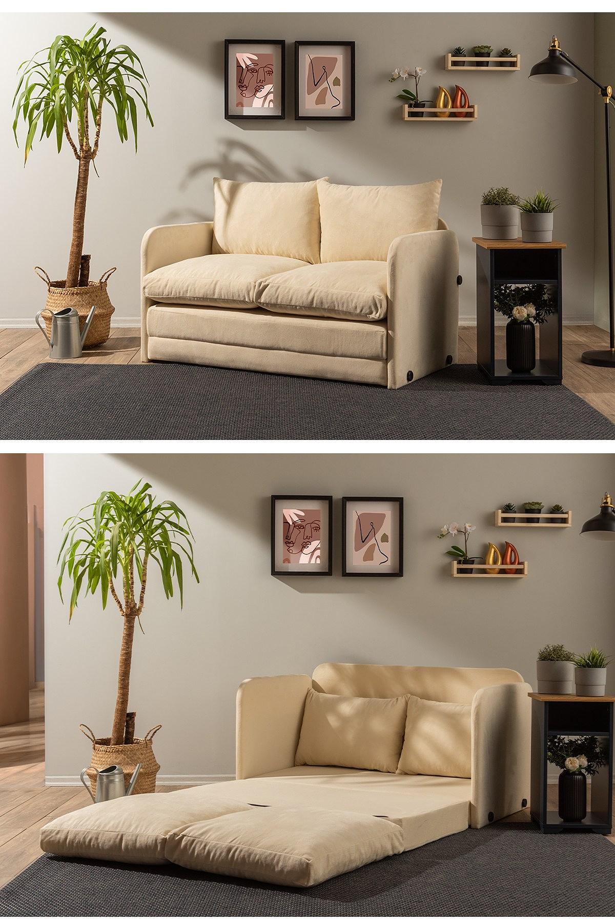 Saga Sofa Bed 2-seater Cream 6