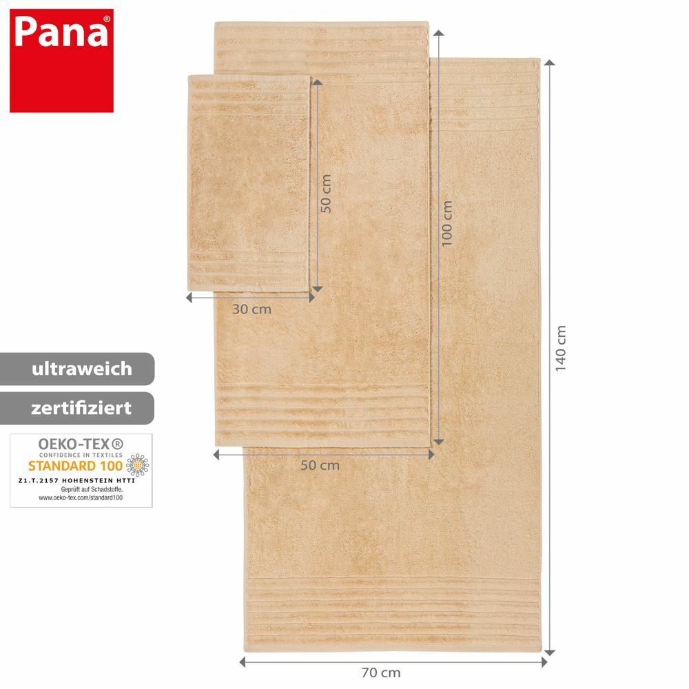4-tlg. Handtuch-Set aus Baumwolle Beige Öko-Tex Standard 3