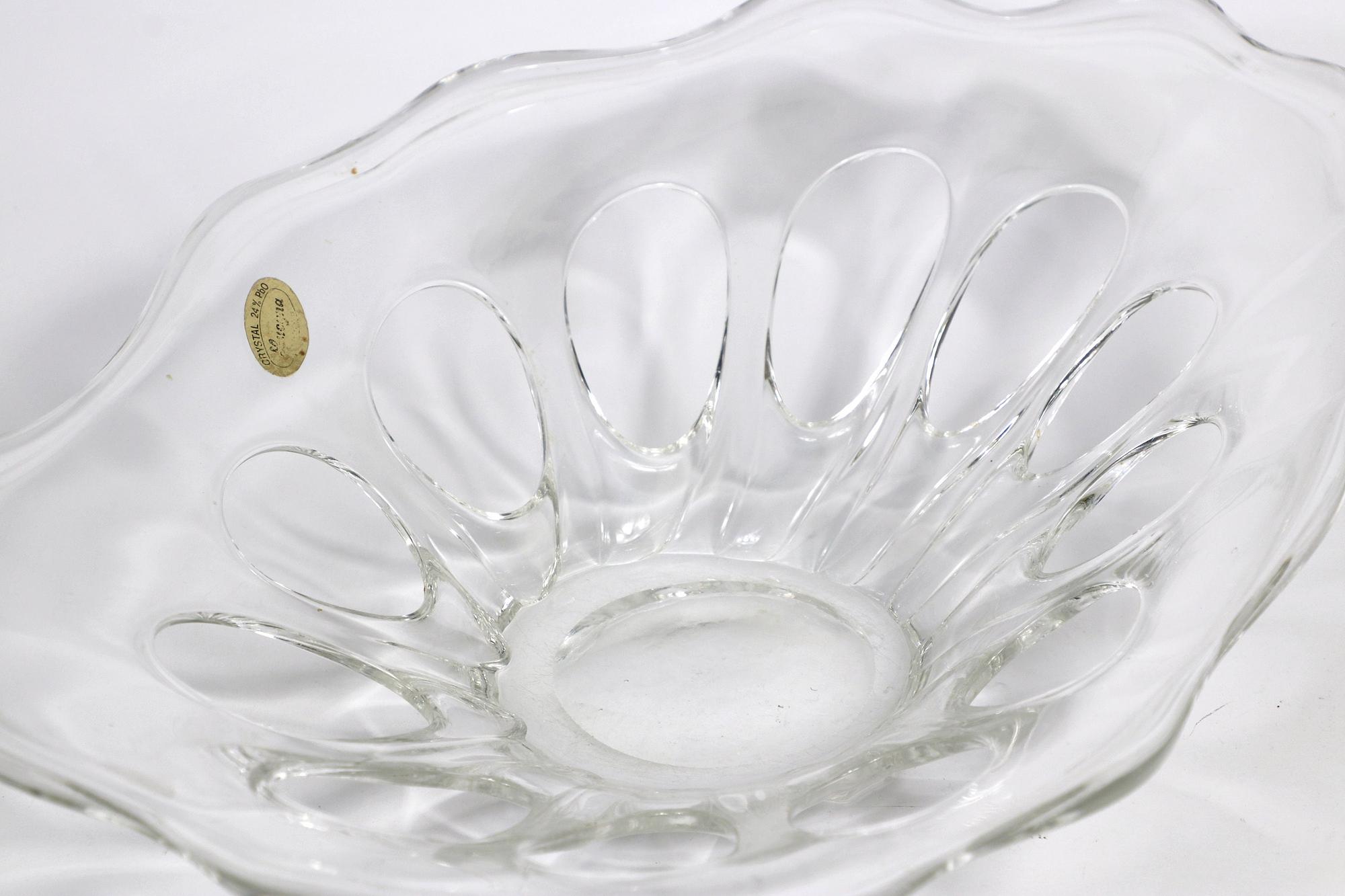 Vintage Handmade Fruit Bowl Lead Crystal 2