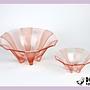 2x Ciotola Vintage Art Déco Vetro Pressato Rosa Anni '20 5