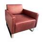 Single Sessel Leder Rot 0