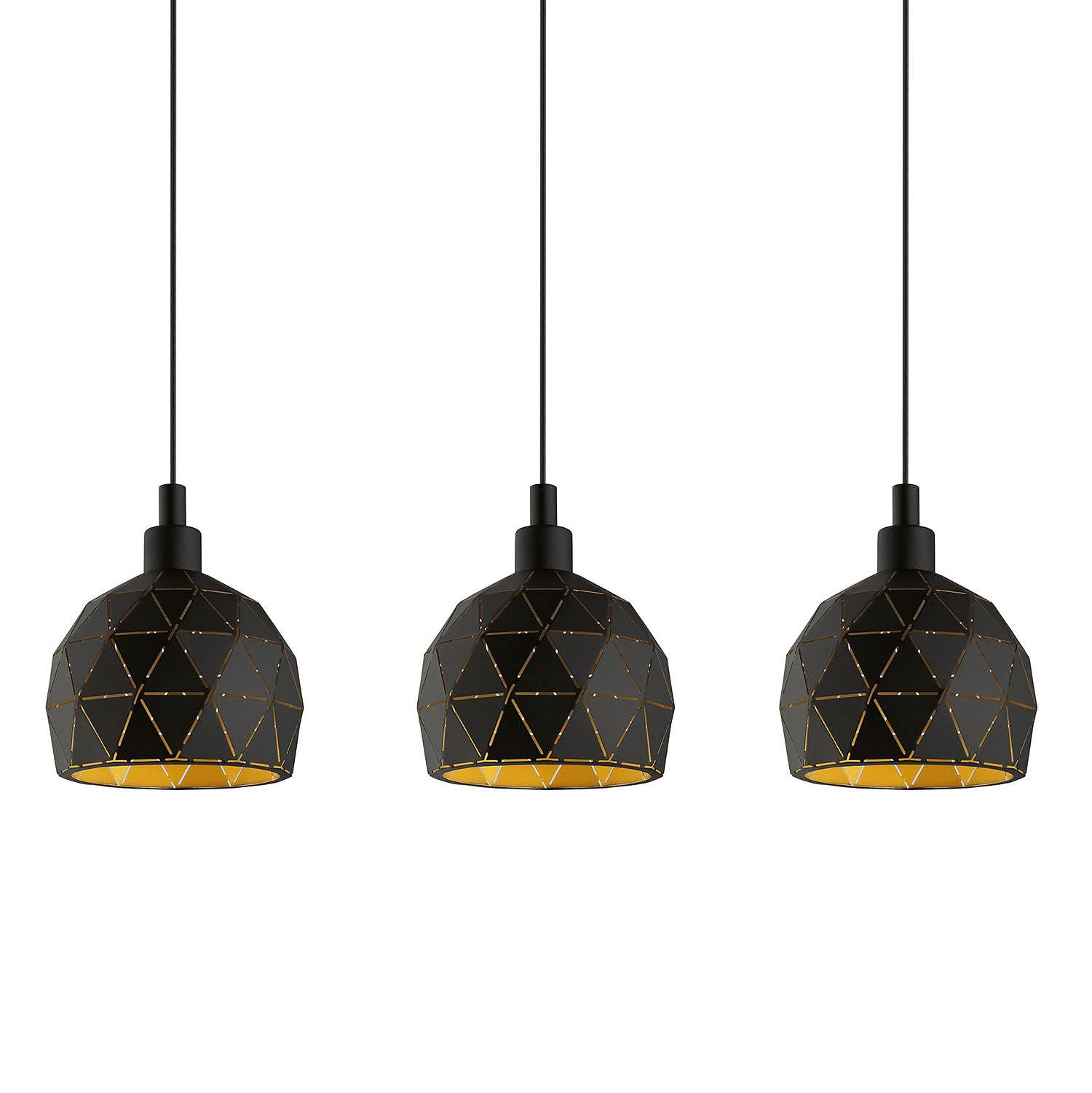 Roccaforte III Pendant Lamp Steel Black 3-light 0