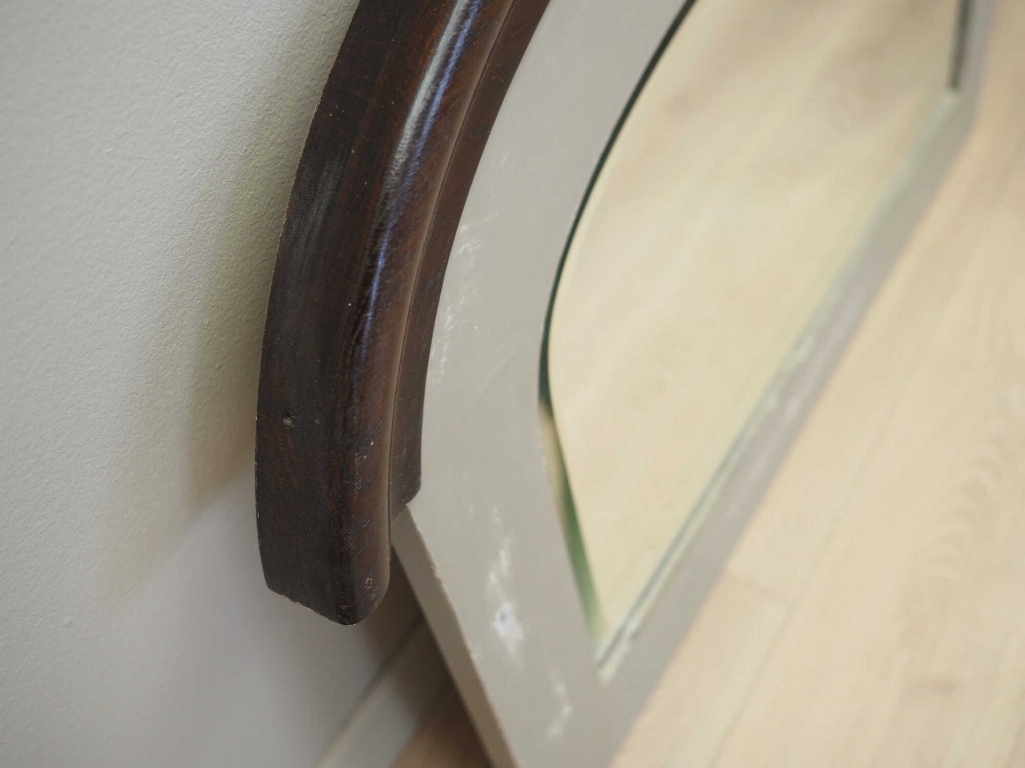 Vintage Mirror Oak Wood Brown 1960s 8