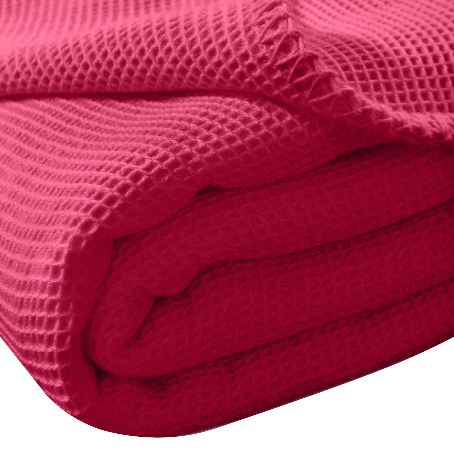 La Diva Maison Bedspread Waffle Pique Ruby Red 220 x 240 cm 0