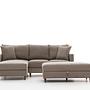 Eva Sofa Récamiere Links mit Hocker Creme 4