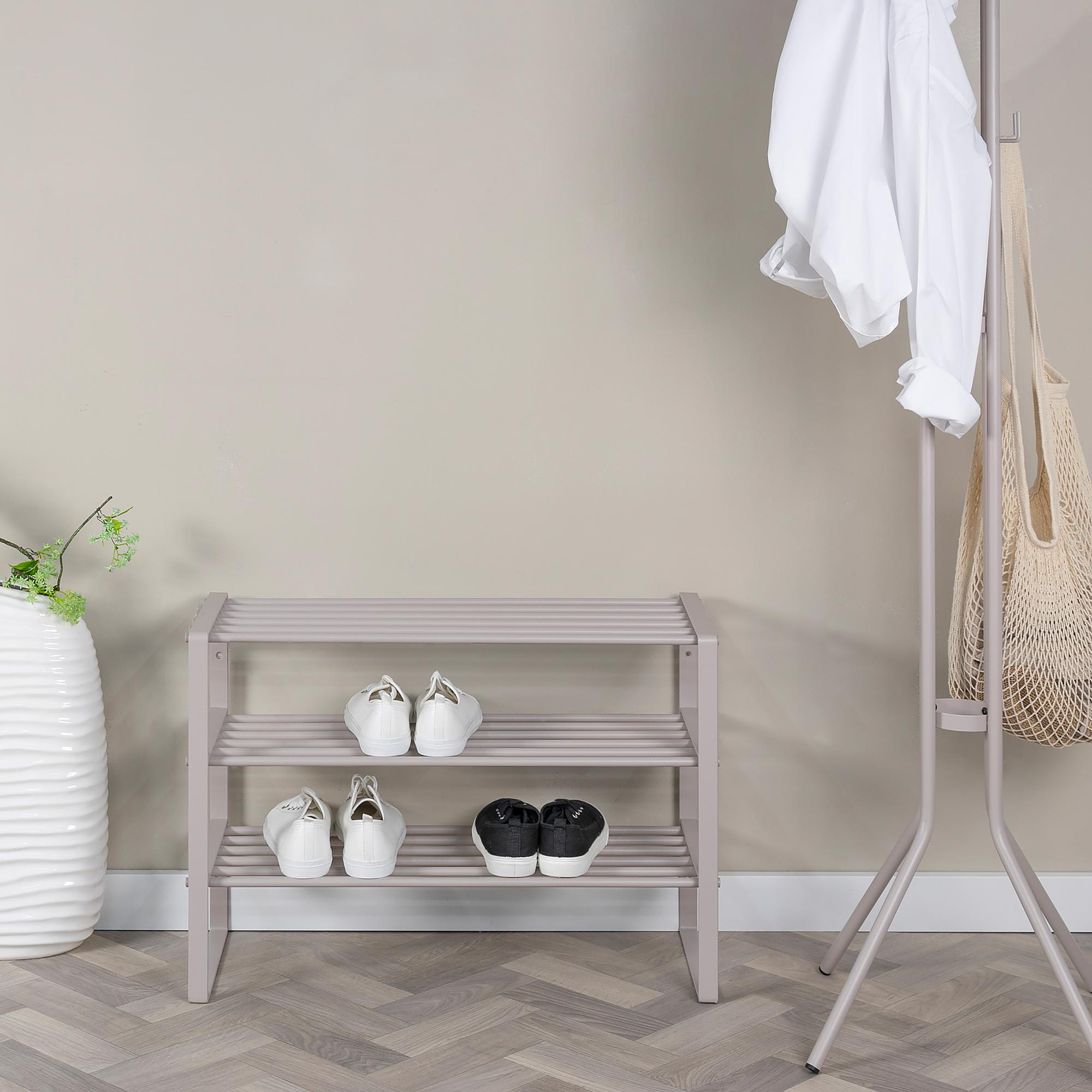 Shoe rack Welbeck with 3 shelves metal cashmere 2