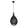 Hängelampe Teakholz Rattan Schwarz 3