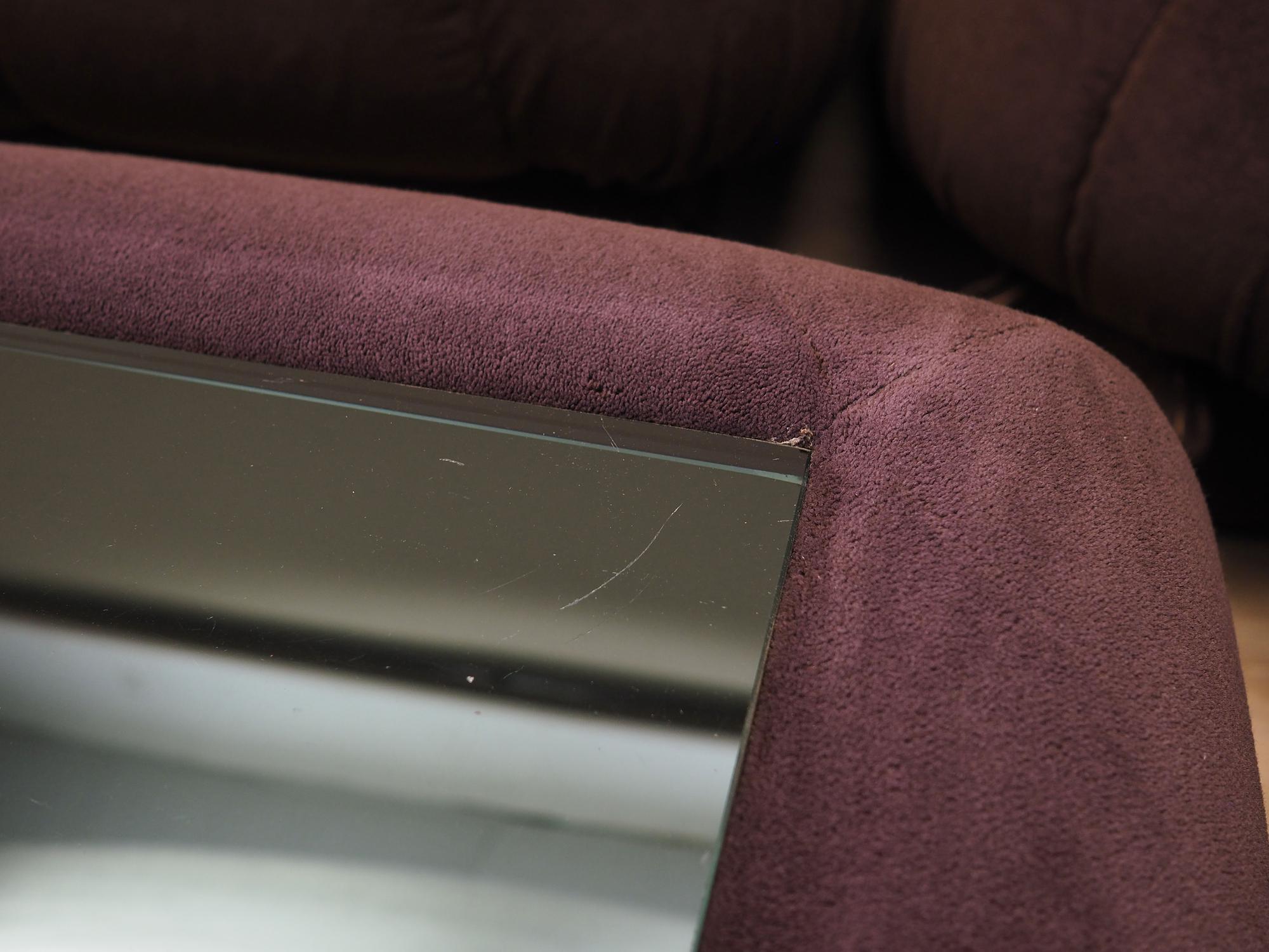 Wohnzimmer-Set Samt Braun 1970er Jahre 14