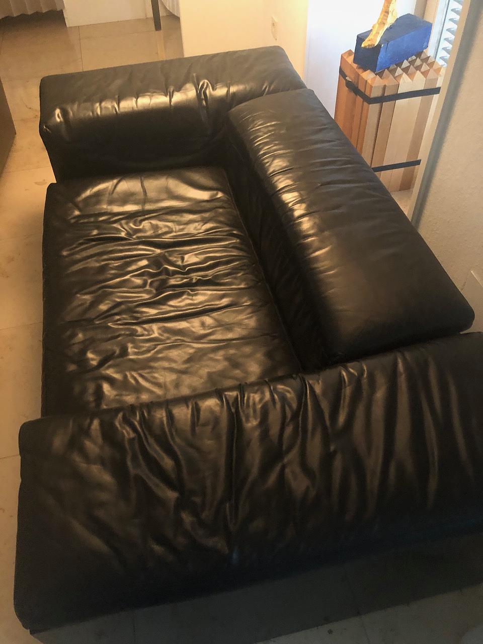 Brigadier Sofa 2-Sitzer Leder Schwarz 3