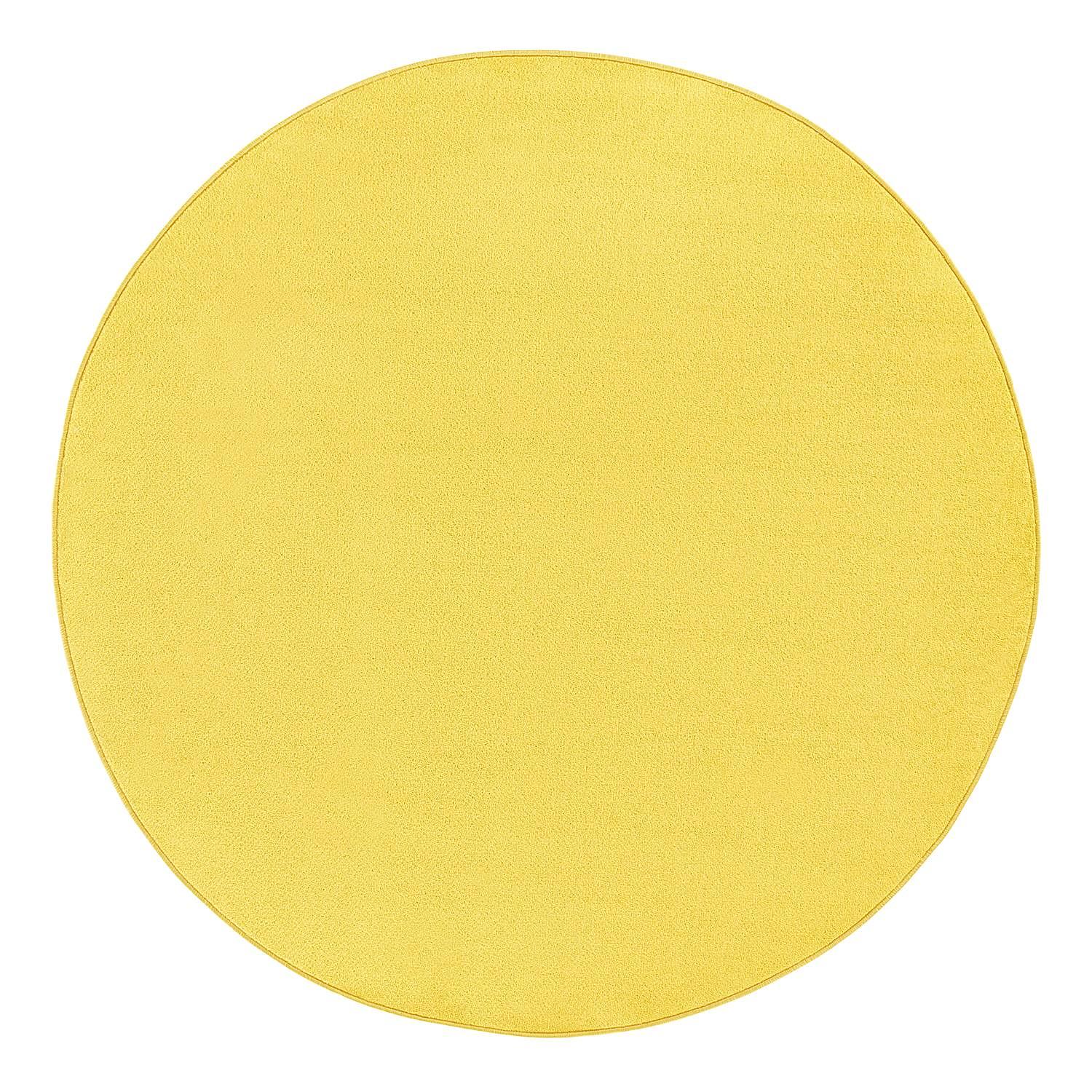 Kurzflorteppich Fancy Circle Sonnengelb Ø 133cm 1