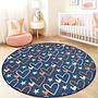 Heart and star pattern children's rug Multicolor Ø180cm 1