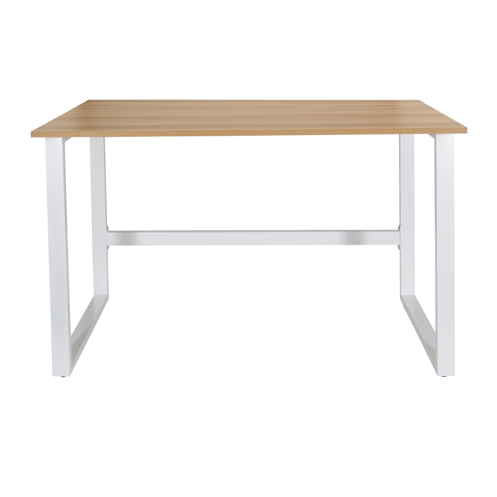Workspace Light I Schreibtisch Eiche Stahl Weiß 1