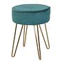 Tamare Polsterhocker Stahl Samt Dunkelgrün 0
