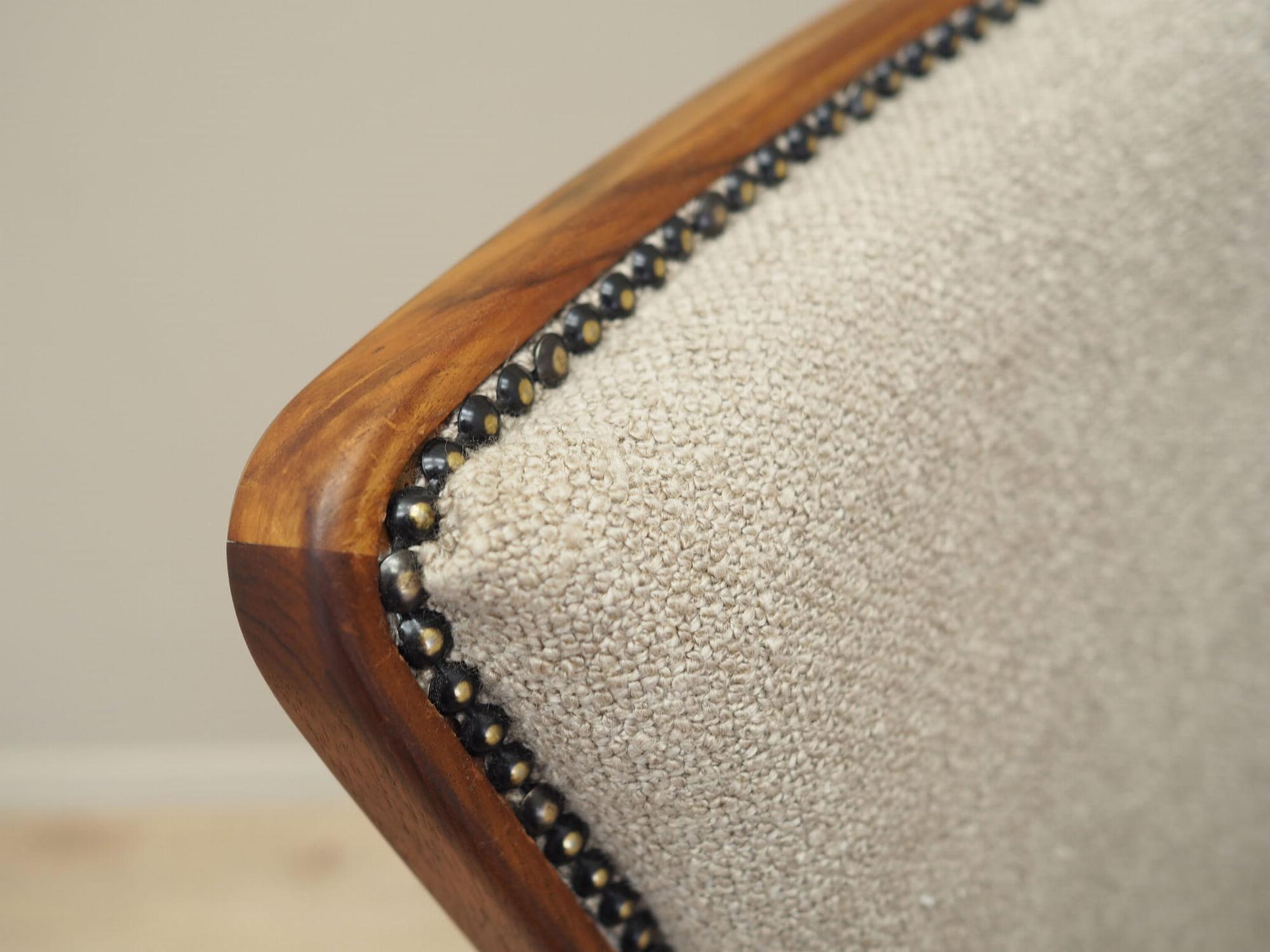 Vintage Chair Walnut Wood Textile Gray 1970s 14