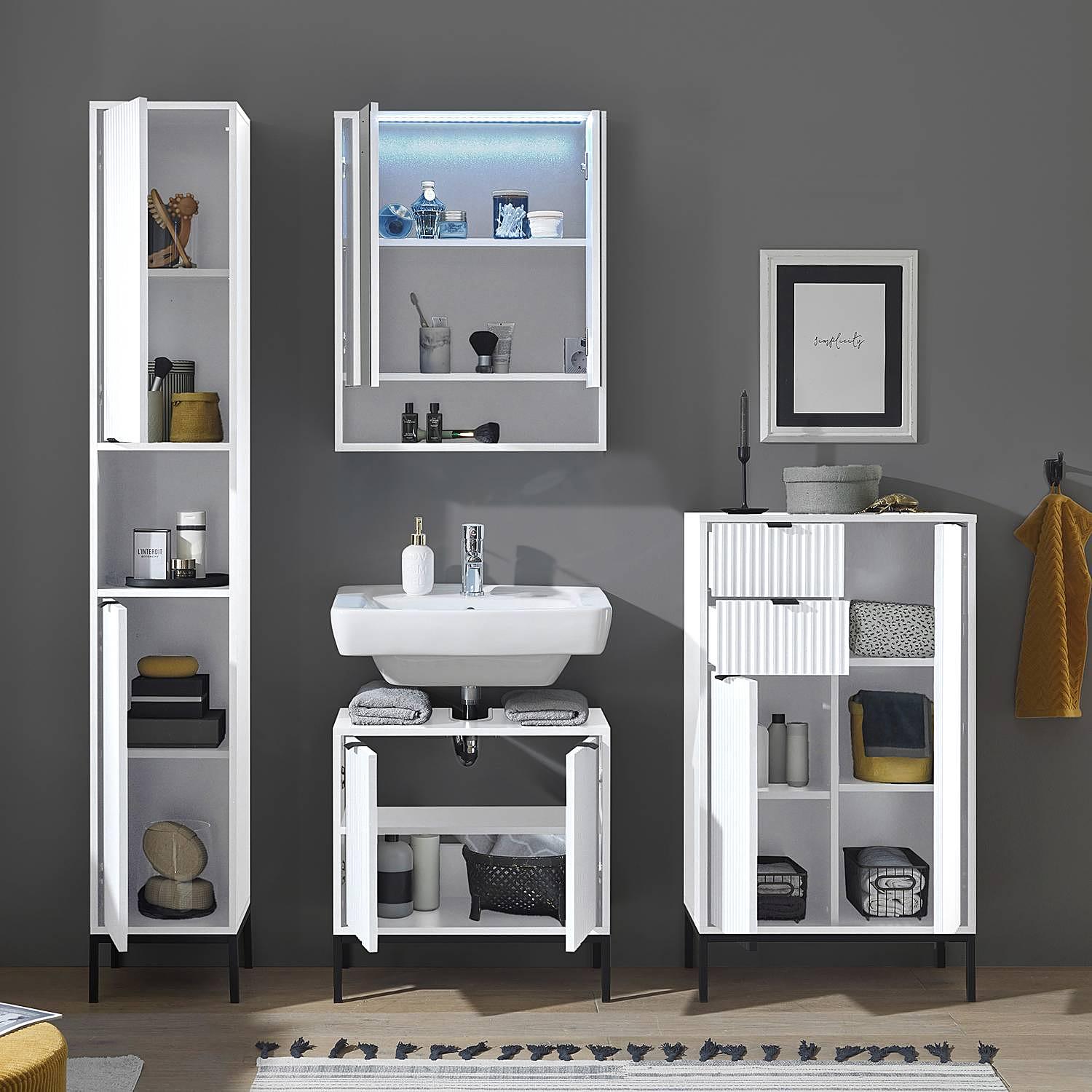 Juvara Vanity Unit Wood-based Material Matte White 4