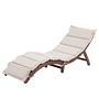 Gartenliege Yomi Klappbar Akazie Webstoff Beige 3