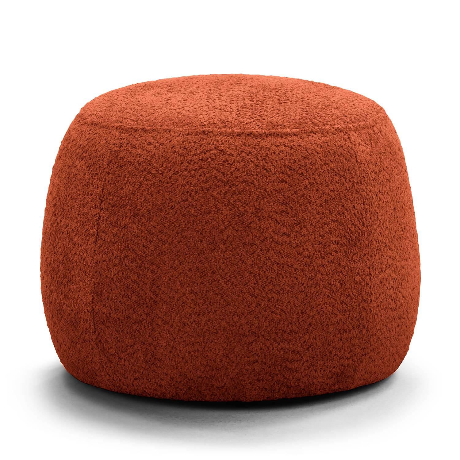 Ottoman LOVELOCK Bouclé Rust Red 0